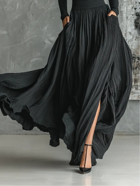 Quinn | Skinny Turtleneck T-shirt Pleated Skirt Set